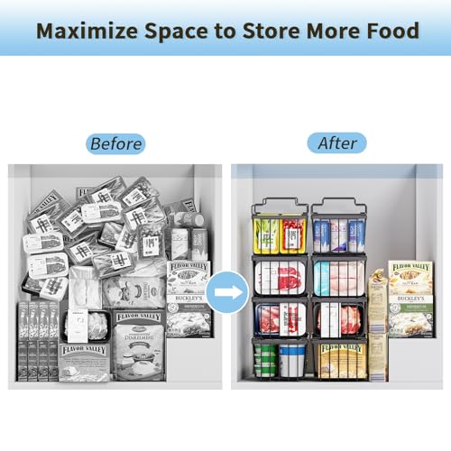 6 Pack Stackable Freezer Organizer Bins X664