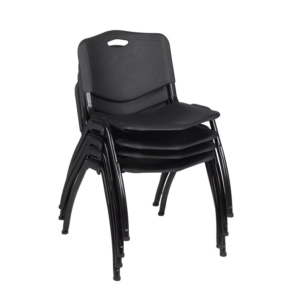 48" Round Breakroom Table and 4 Stack Chairs A285