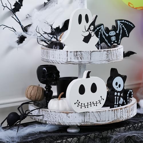 3 Pack Ceramic Halloween Tiered Tray Decor T5426