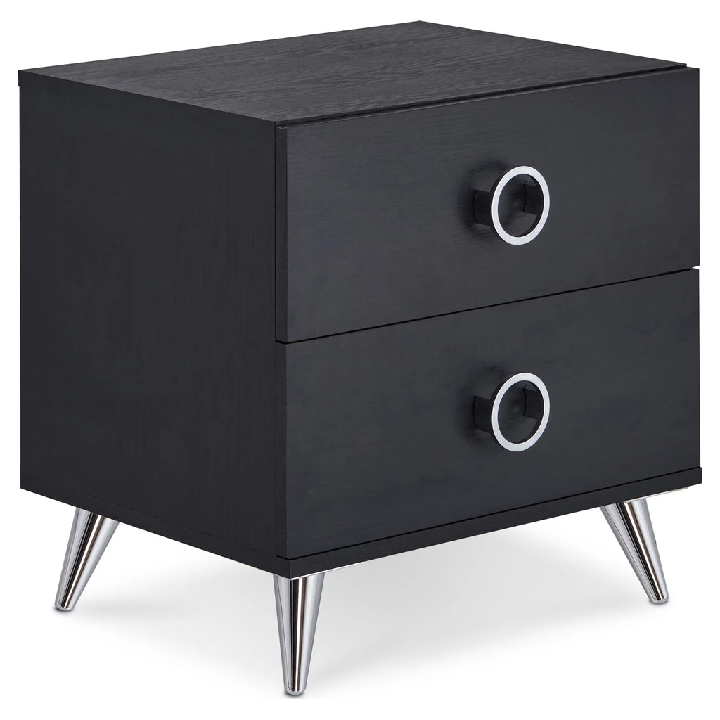 Black Accent Table with 2 Drawers B62804