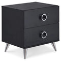 Black Accent Table with 2 Drawers B62804