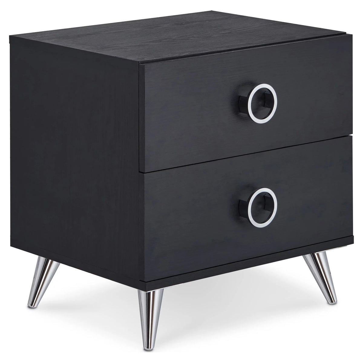 Black Accent Table with 2 Drawers B62804