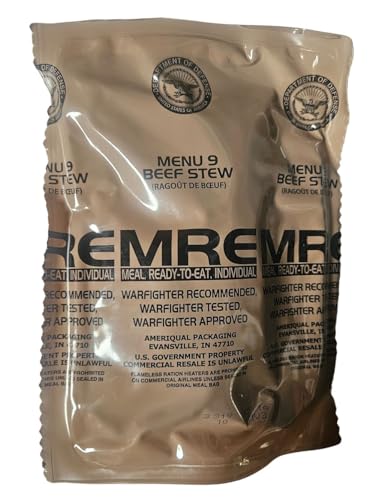 MRE Meal Ready to Eat with Entree Snacks Dessert Drink Mix Utensils W9509