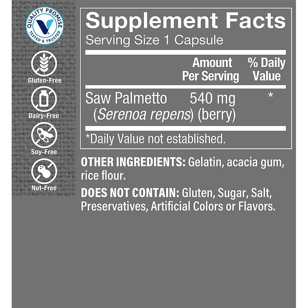 Saw Palmetto Berries 540MG 300 Capsules Y254013