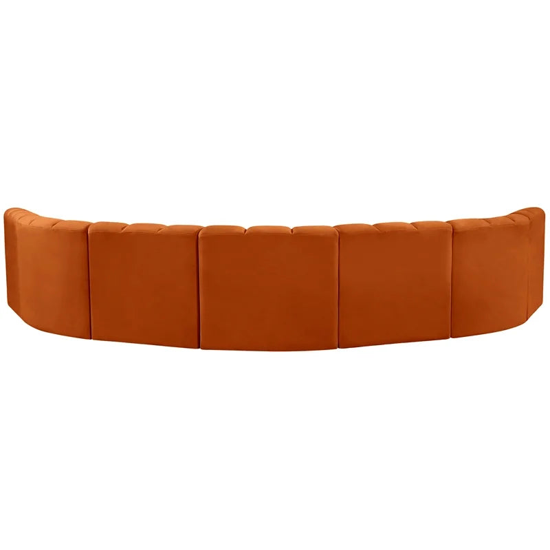 Cognac Velvet Modular Sofa H463