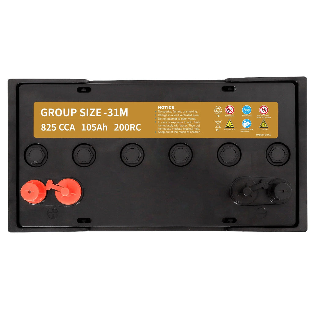 12V 105AH Dual Purpose AGM Battery, 825CCA Group 31M G62173
