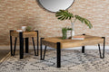 Wooden Square Top End Table Natural and Matte Black H12069