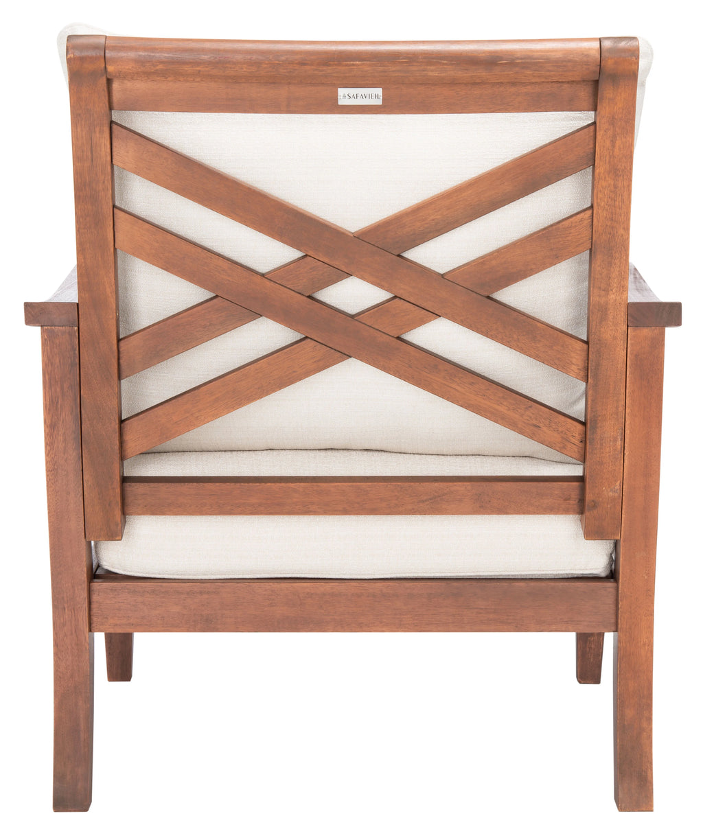 Natural Beige Eucalyptus Wood Accent Chair N34693