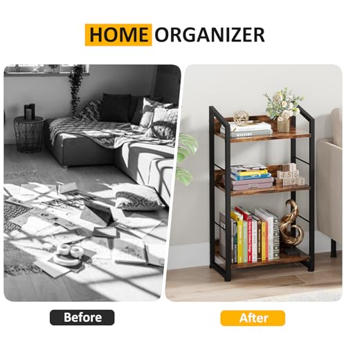 3-Tier Wood Metal Bookshelf E91016