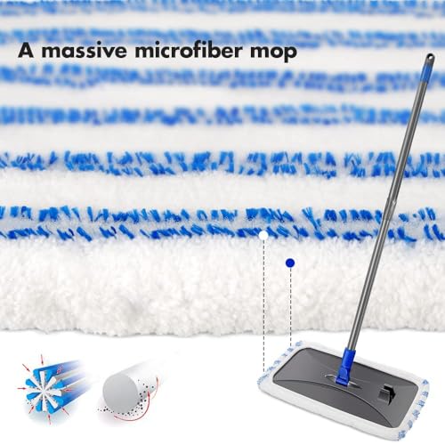 Extra Large Microfiber Flat Mop with 5 Pad A76866