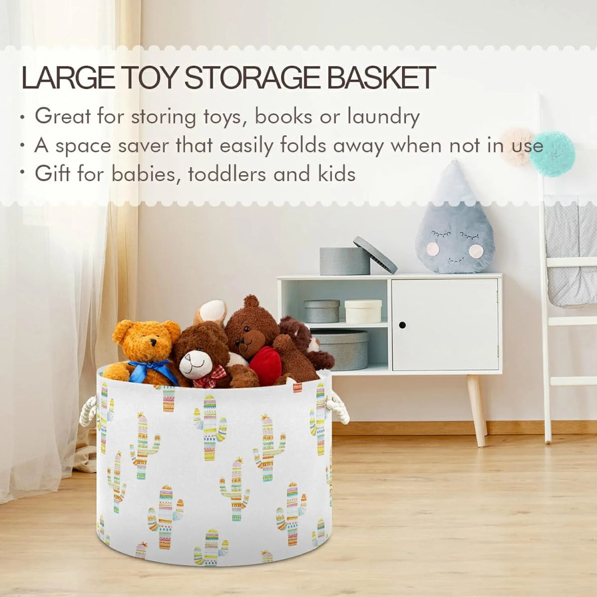 Collapsible Storage Basket with Handle F2664