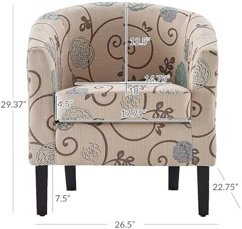 Linen Accent Chair with Flared Legs and Plush Cushion K1330