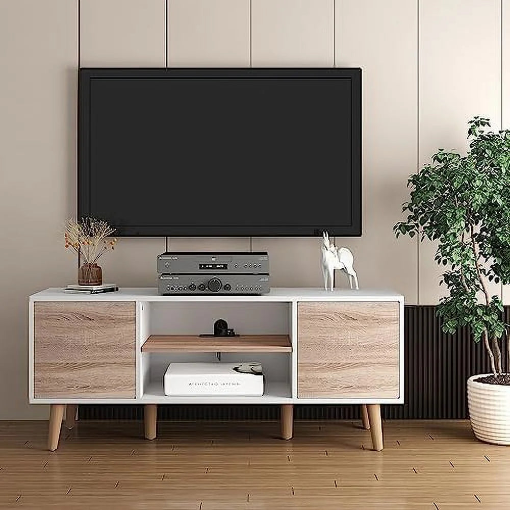 Black Walnut TV Stand with Push Up Doors M1408