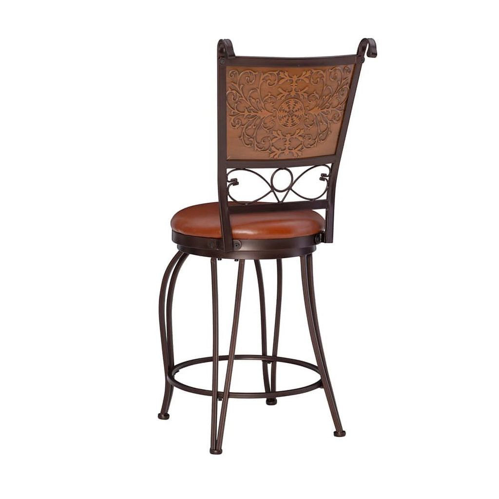 24" Metal Stamped Back Swivel Counter Stool Q26499