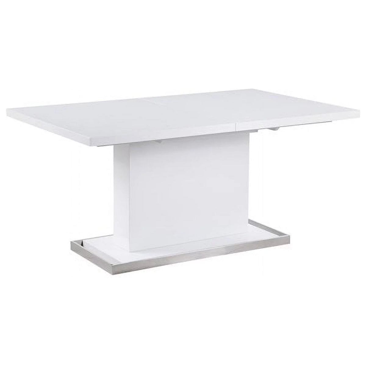 White Extendable Steel and Wood Dining Table E866245