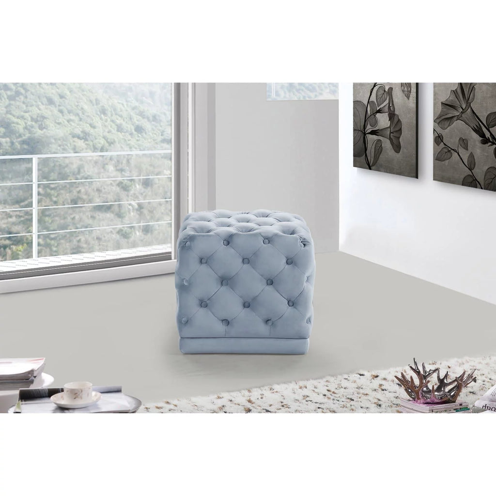 Cream Velvet Ottoman/Stool G963441