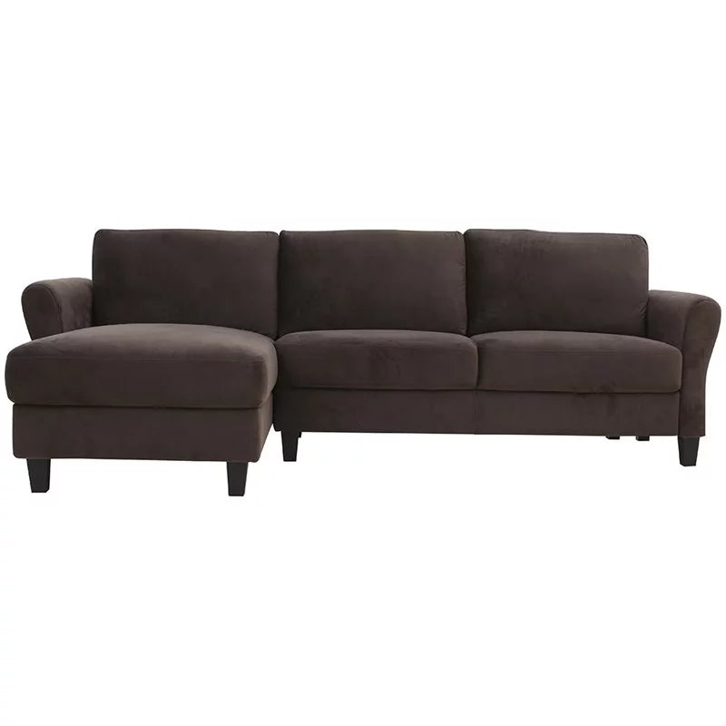 Brown Microfiber Sectional Sofa Y31518