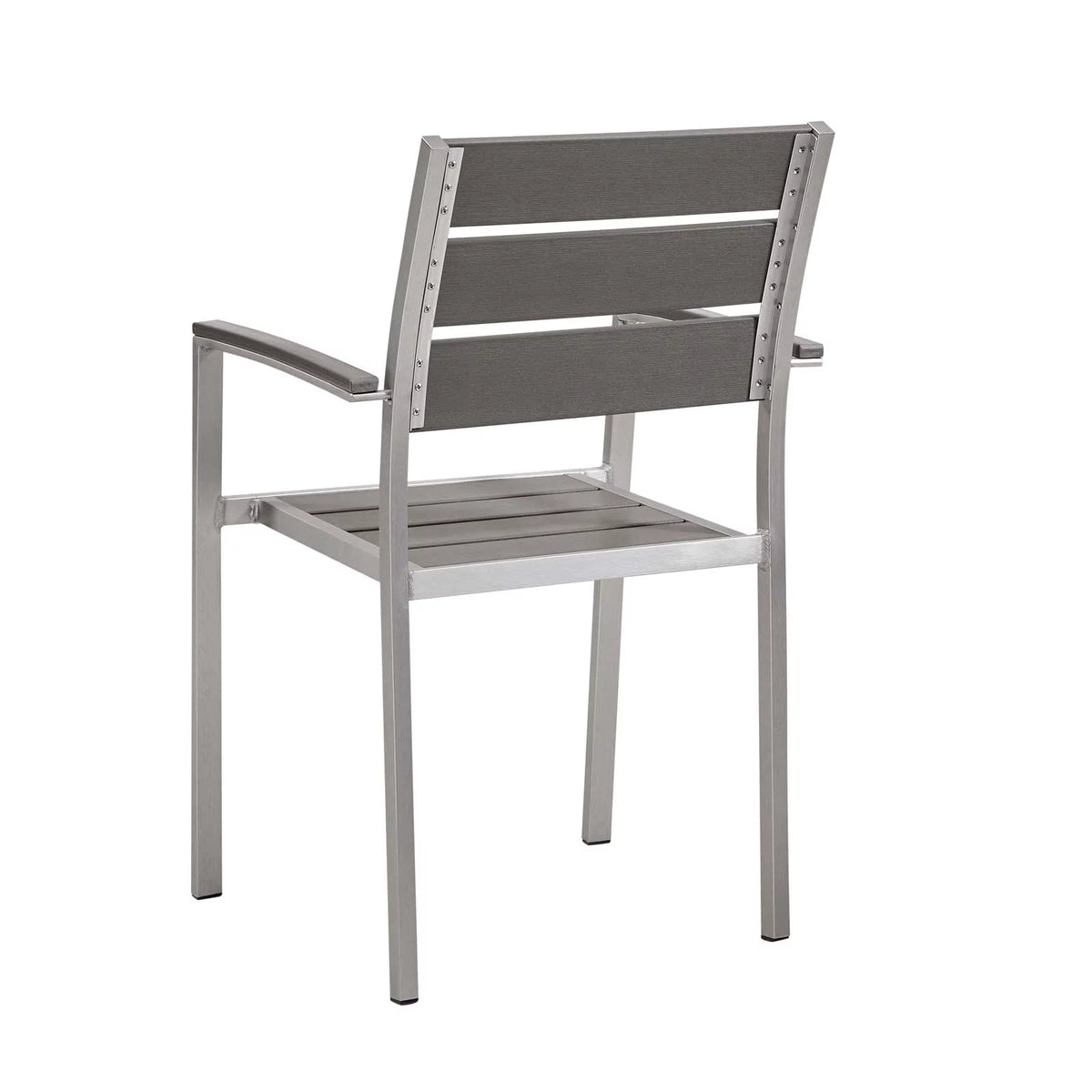 Silver Grey Aluminum Dining Chair Set of 2 I739