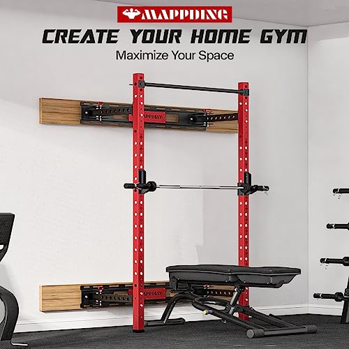 Wall Mounted Folding Squat Power Rack with Pull Up Bar G6724