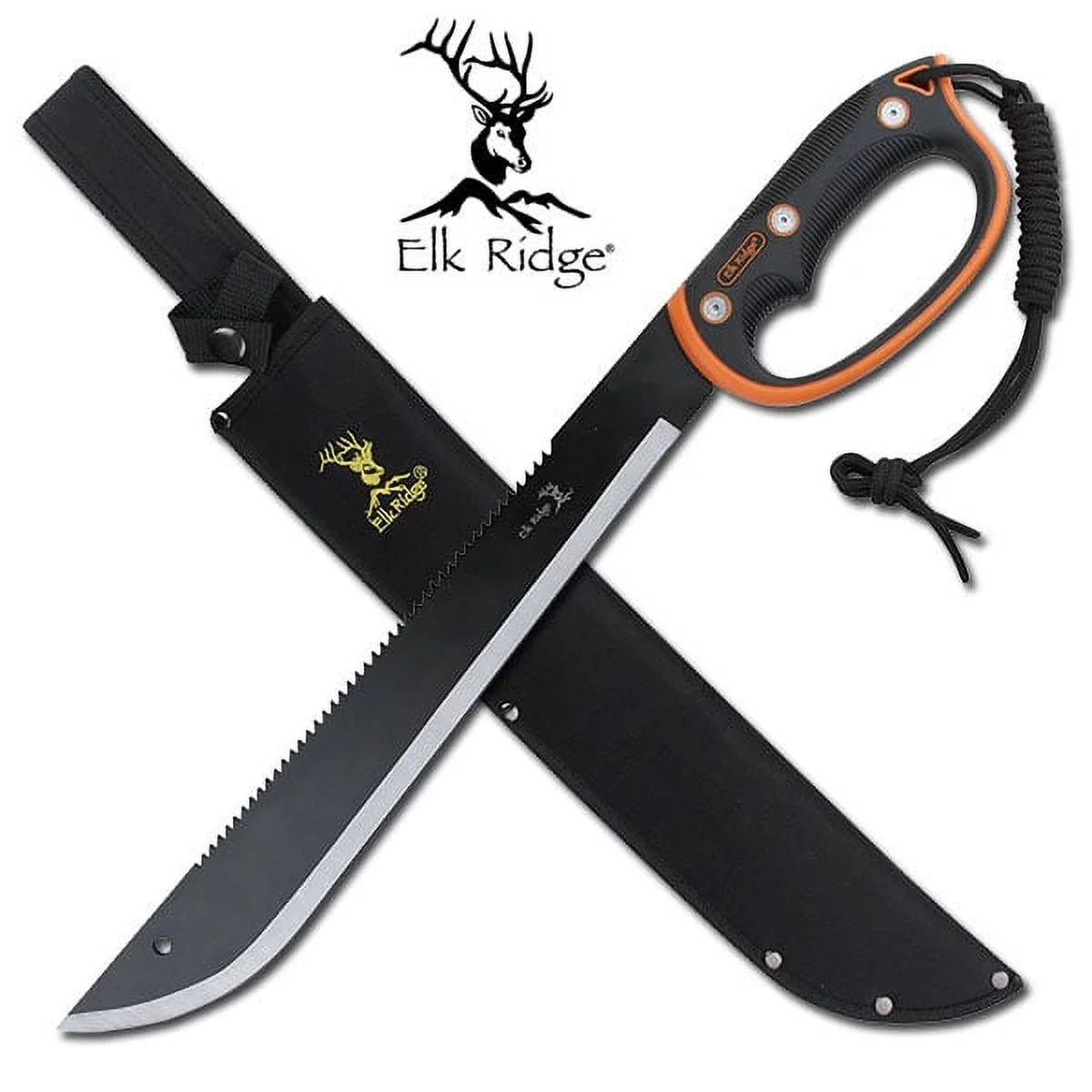 Fixed Blade Full Tang Orange Tactical Survival Knife J849721