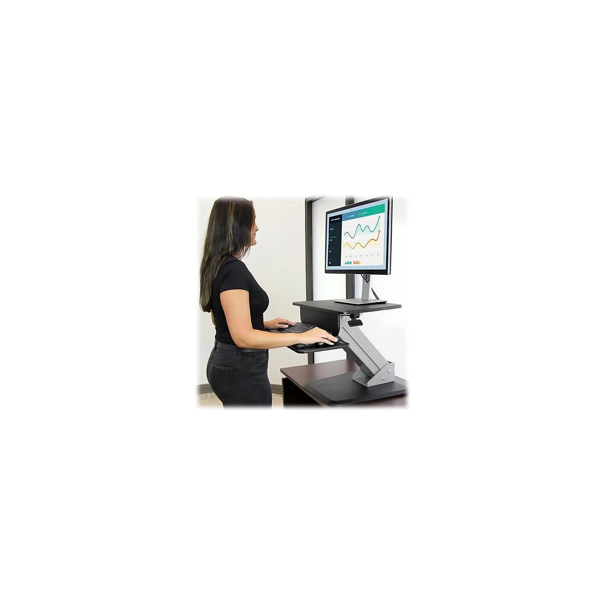 30 inch Sit-to-Stand Workstation Black/Silver N9381