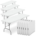 10 Pack 8Ft White Folding Plastic Utility Table N1596