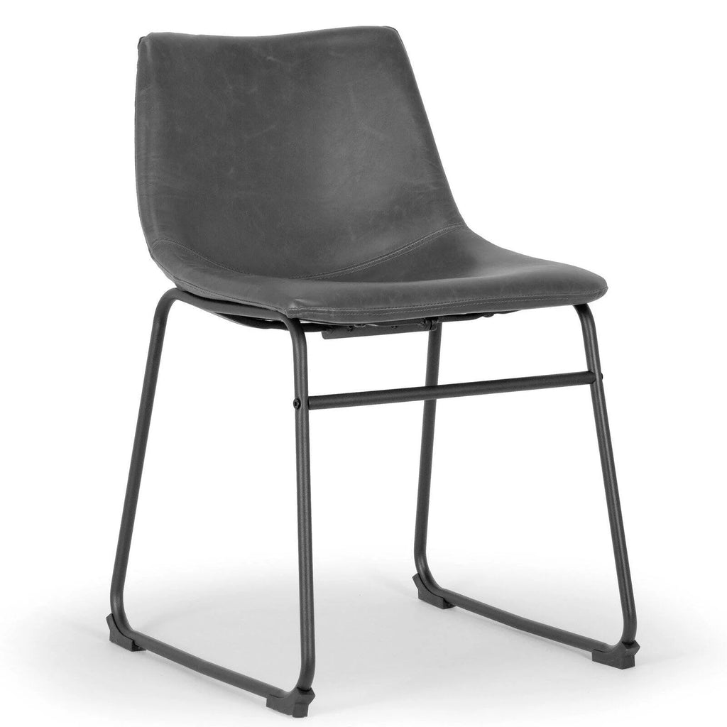 Dark Brown Faux Leather Dining Chairs Set of 2 K75887