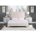 Beige Velvet Upholstered Eastern King Bed M620509