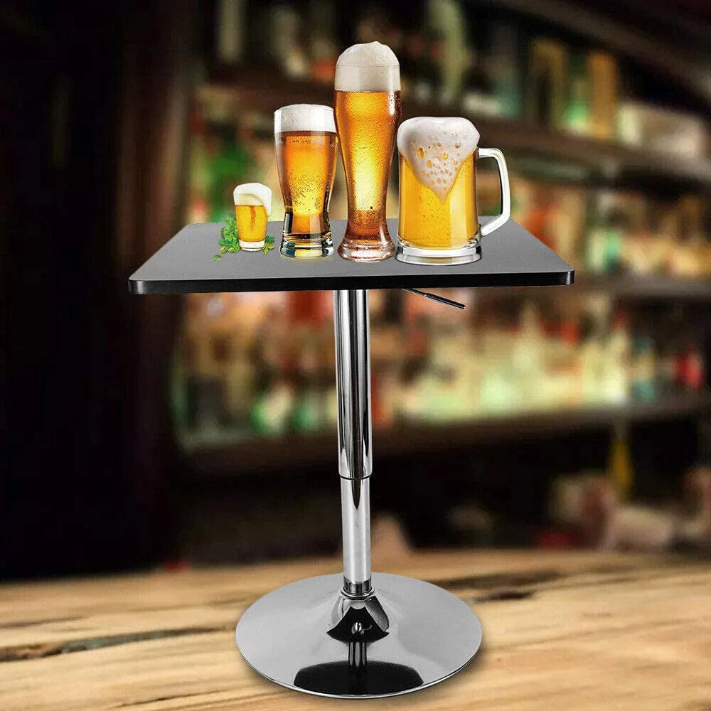 Black 360° Swivel Square Adjustable Bar Table G625