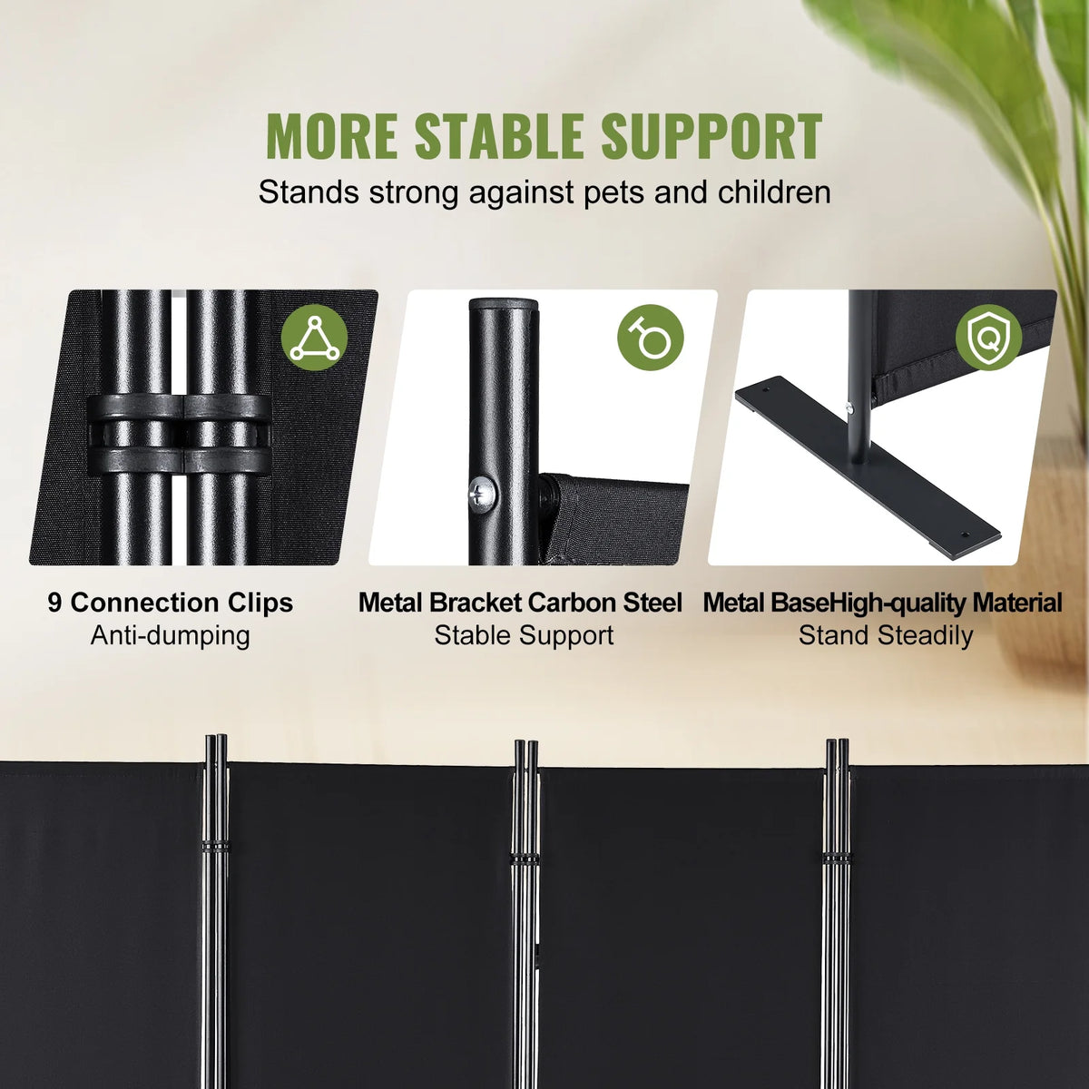 4-Panel Folding Fabric Room Divider T367756