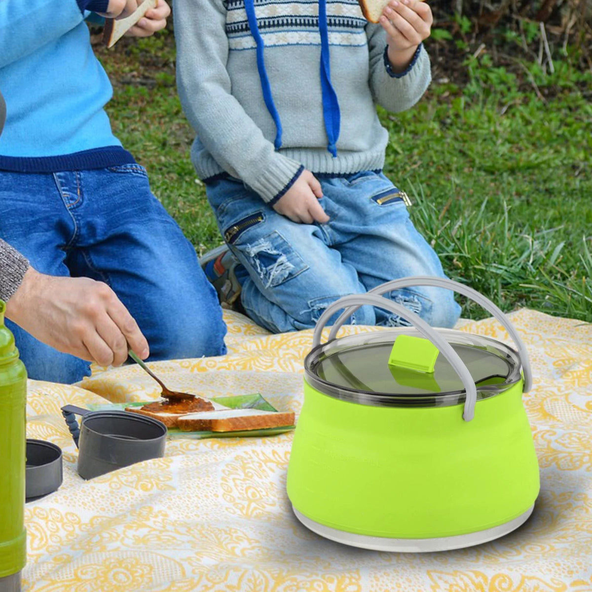 Foldable Collapsible Cooking Pot Camping Kettle U5586