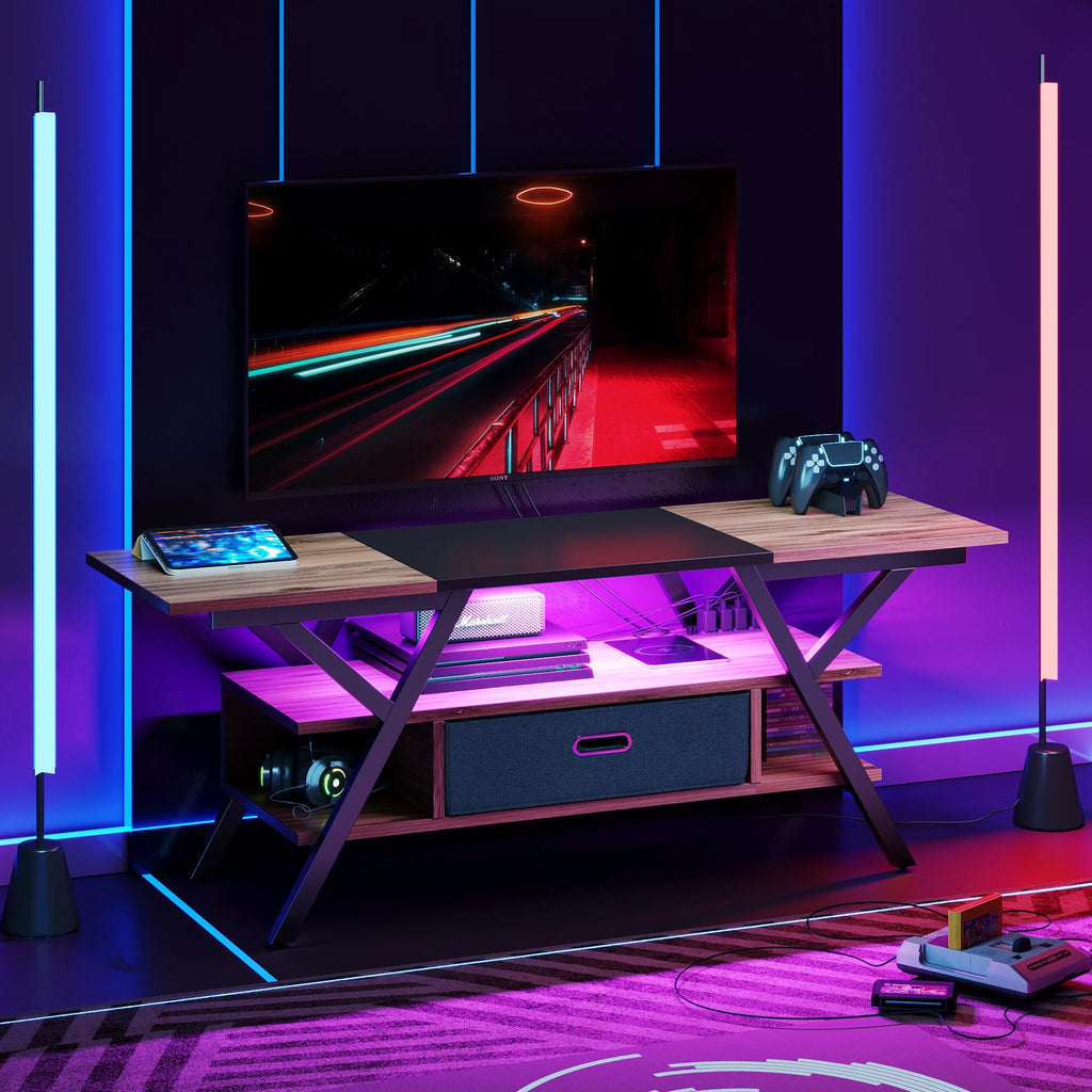 Modern TV Stand with LED & Outlets for TVs up to 65" L60670