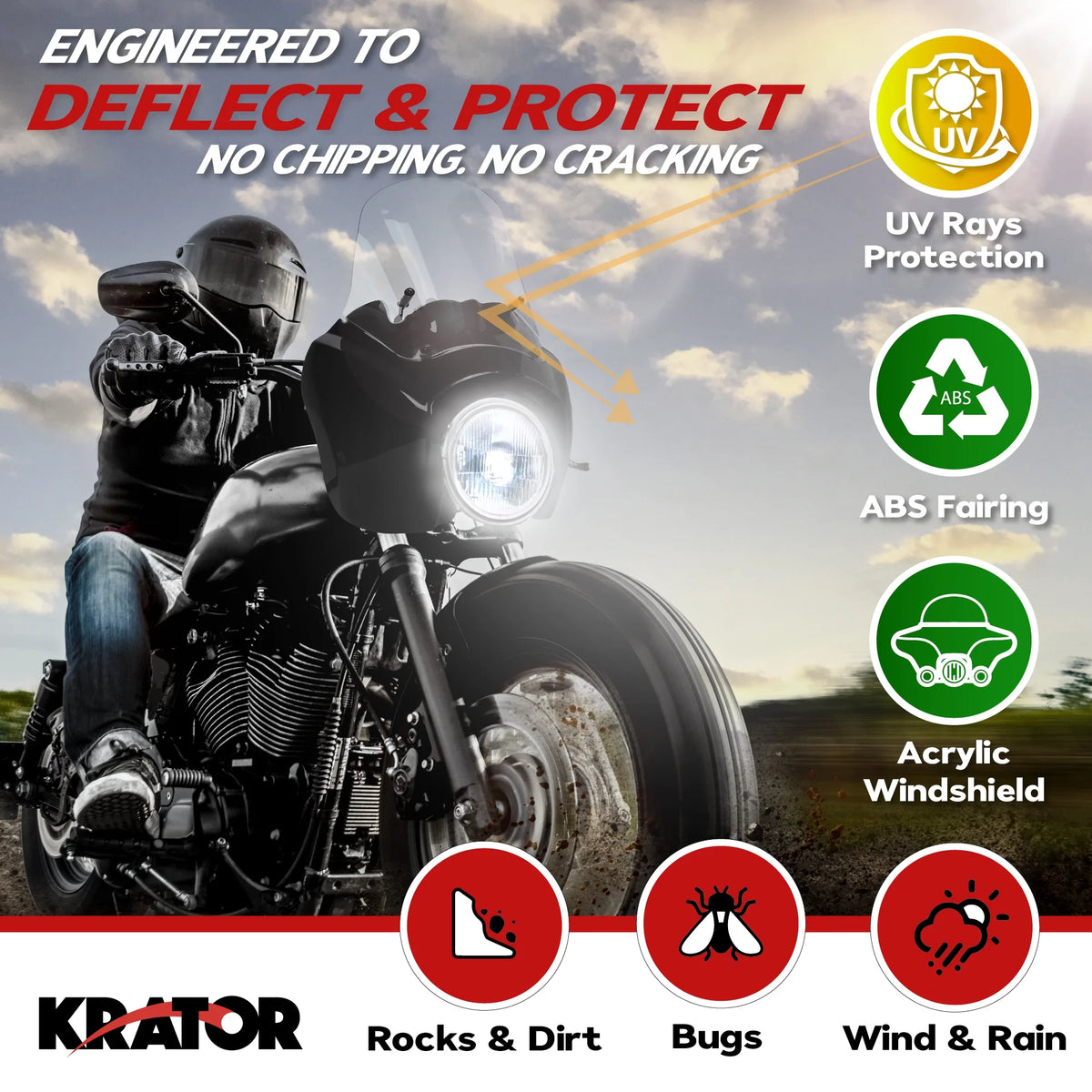Clear Motorcycle Windshield Fairing V3233