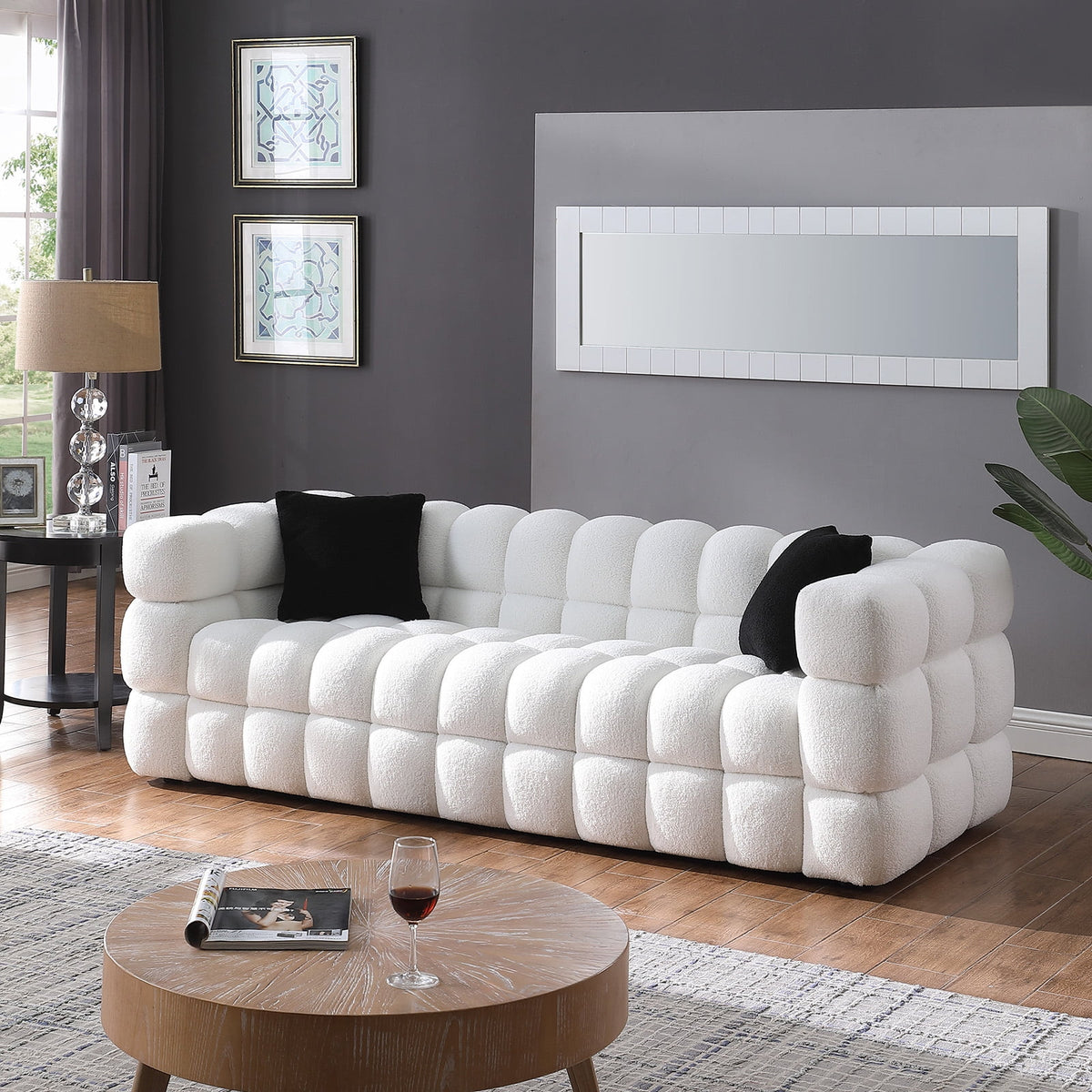 White 3+2 Sofa Set G1328