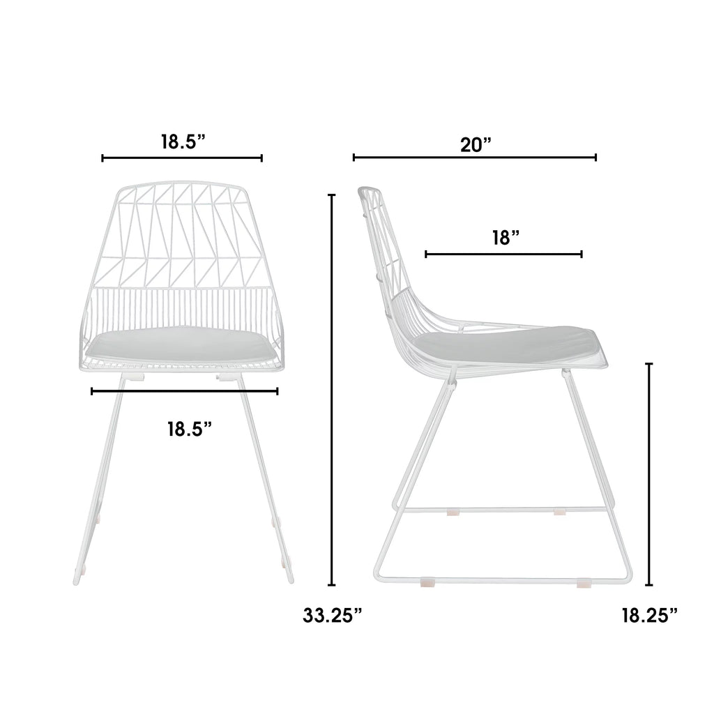 French White Metal Dining Chair Set of 2 Z978400