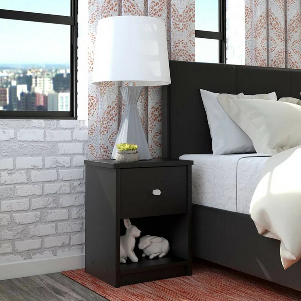 Black Nightstand End Table T381276