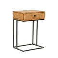 Mango Wood C-Shaped Side Table with Drawer W302160