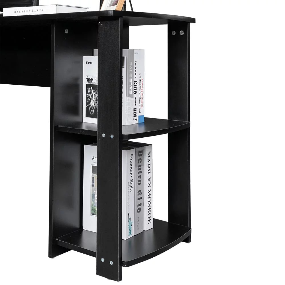 L-Shaped Computer Desk with Bookshelves N6123