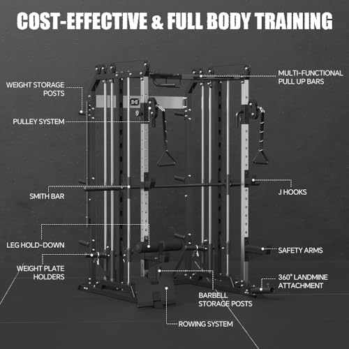 Power Cage with Barbell, LAT-Pull Down & Cable Crossover System B725049