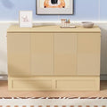 Queen Size White Wood Murphy Bed Cabinet with Storage Drawer U2845