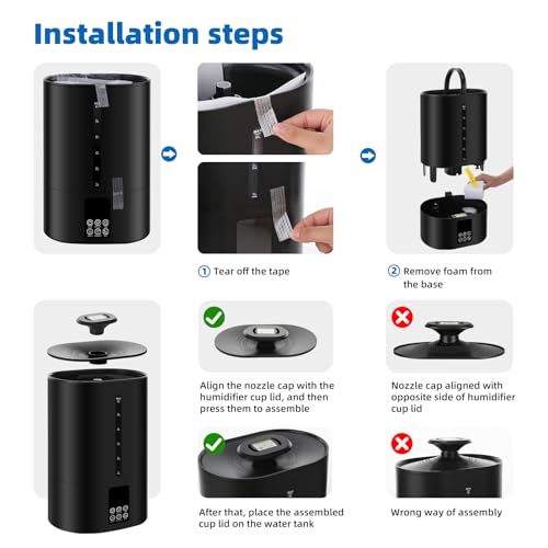6L Cool and Warm Humidifiers Black H6234