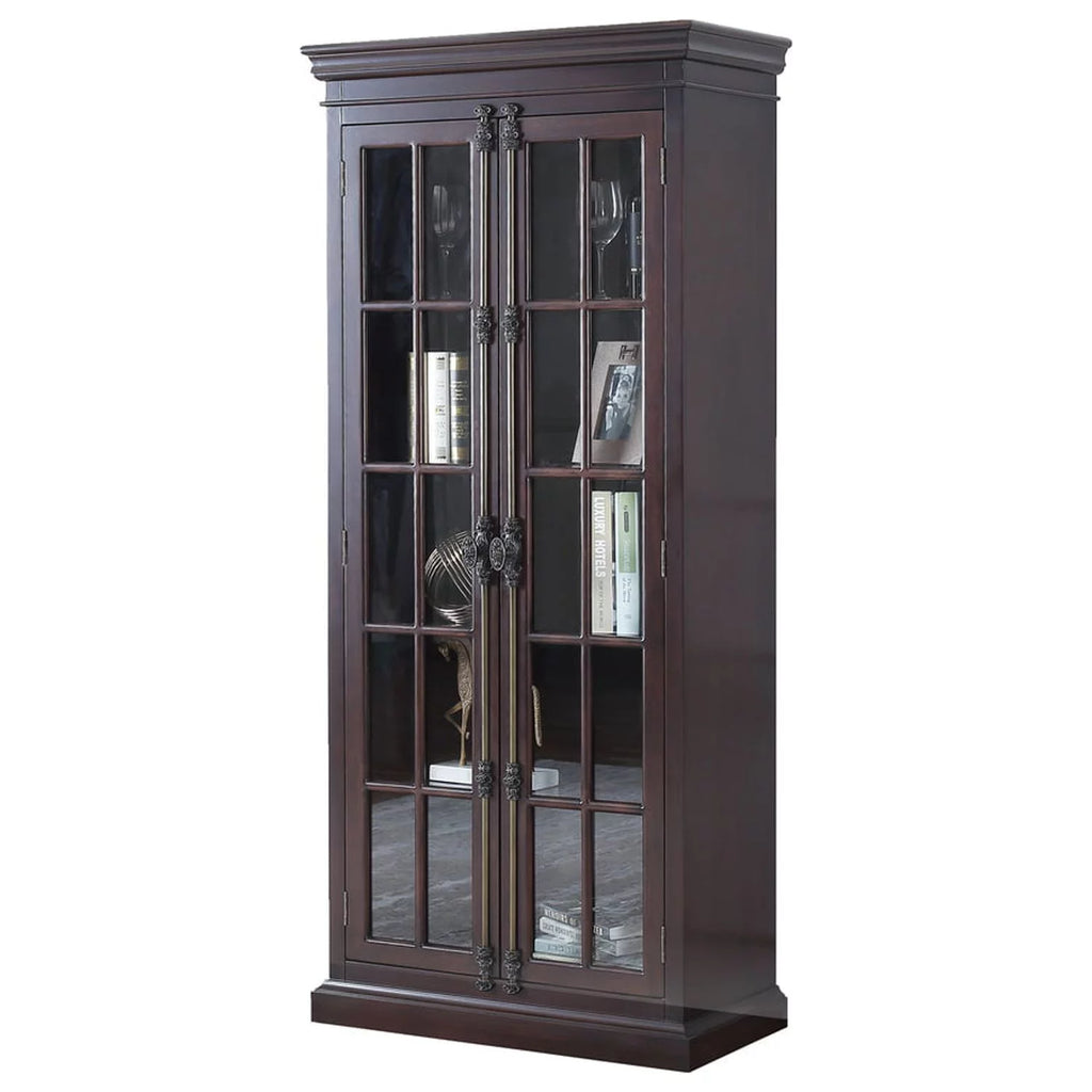 Cherry Storage Curio Cabinet S97484