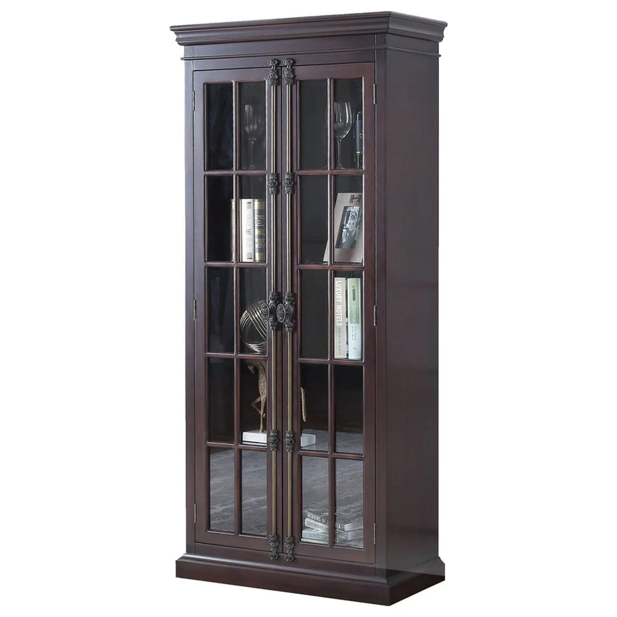 Cherry Storage Curio Cabinet S97484