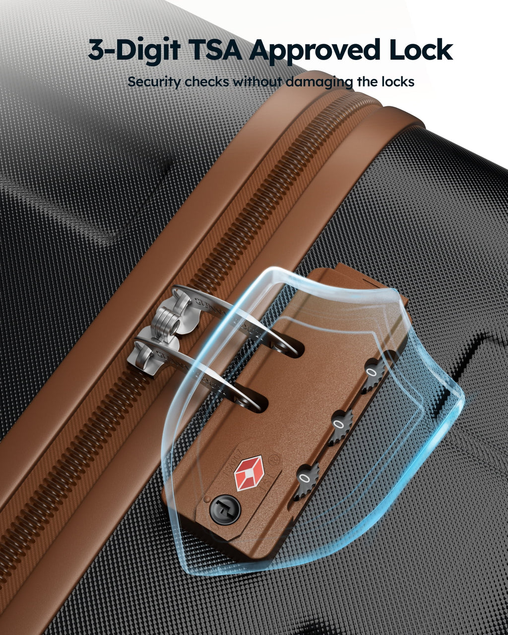 20 inch Carry-on Luggage Spinner Suitcase with Expandable Duffel Bag Travel Set, Black Tan Z95808