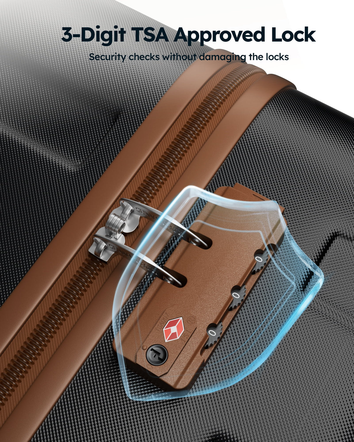 20 inch Carry-on Luggage Spinner Suitcase with Expandable Duffel Bag Travel Set, Black Tan Z95808