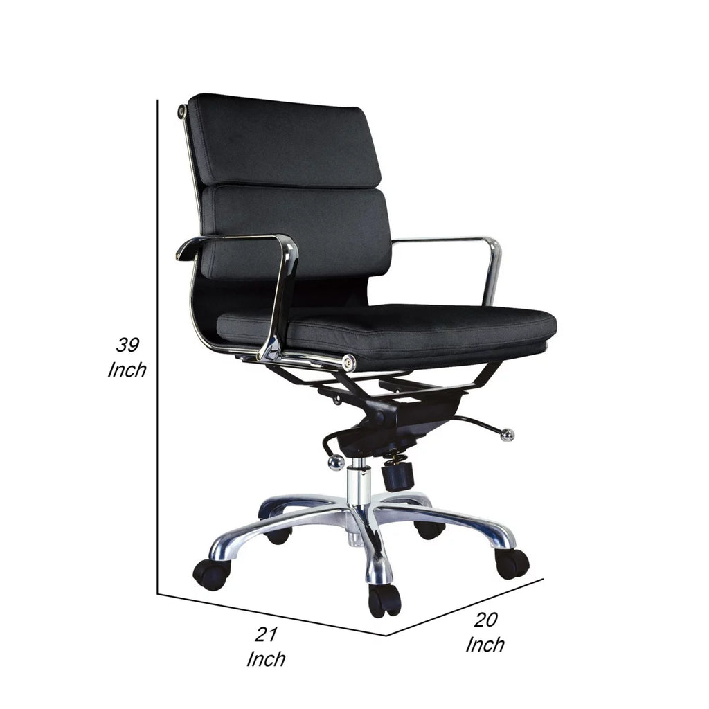 20 Inch Low Back Swivel Office Chair, Brown J537