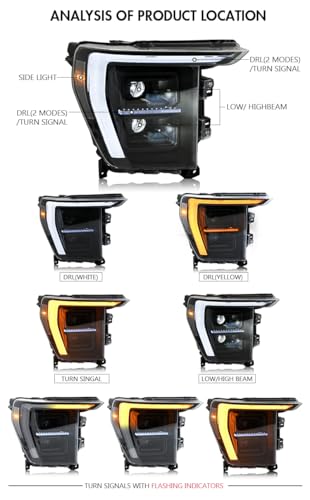 LED Headlights for F150 2021-2024 with Sequential Turn Signal S1861