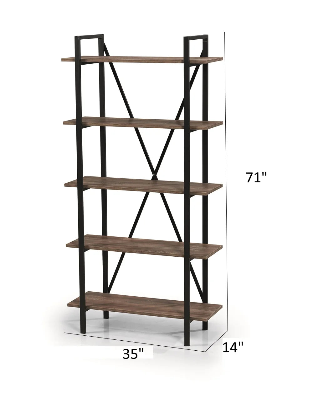 5 Tier Metal Bookshelf S67292