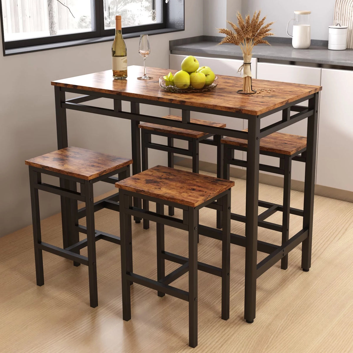5 Piece Bar Table Set with 4 Stools M710018