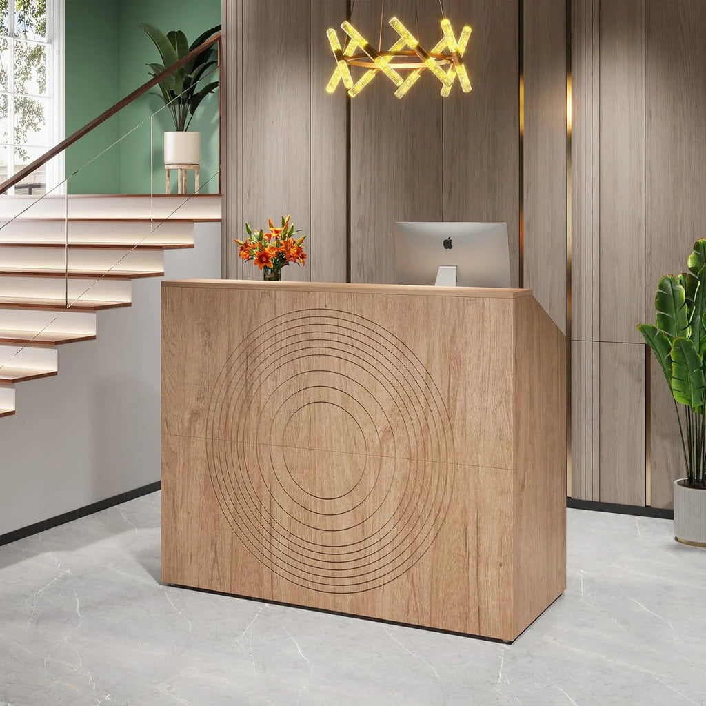 47 Inch Reception Desk with Open Shelves P39372